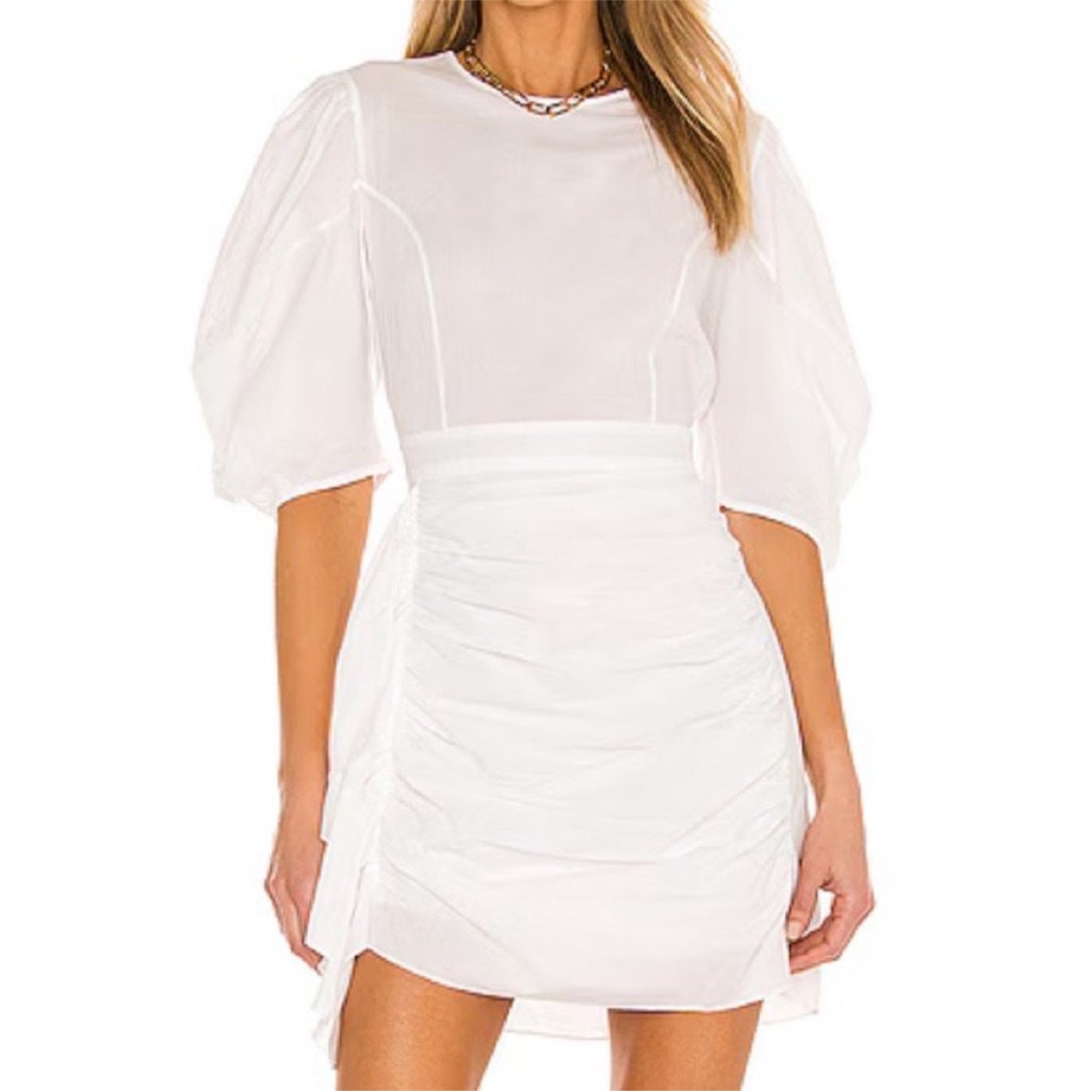 Nwt Rhode Dress Pia Mini Ruffle In White